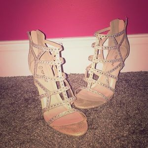 Top Moda gold 4 inch heels